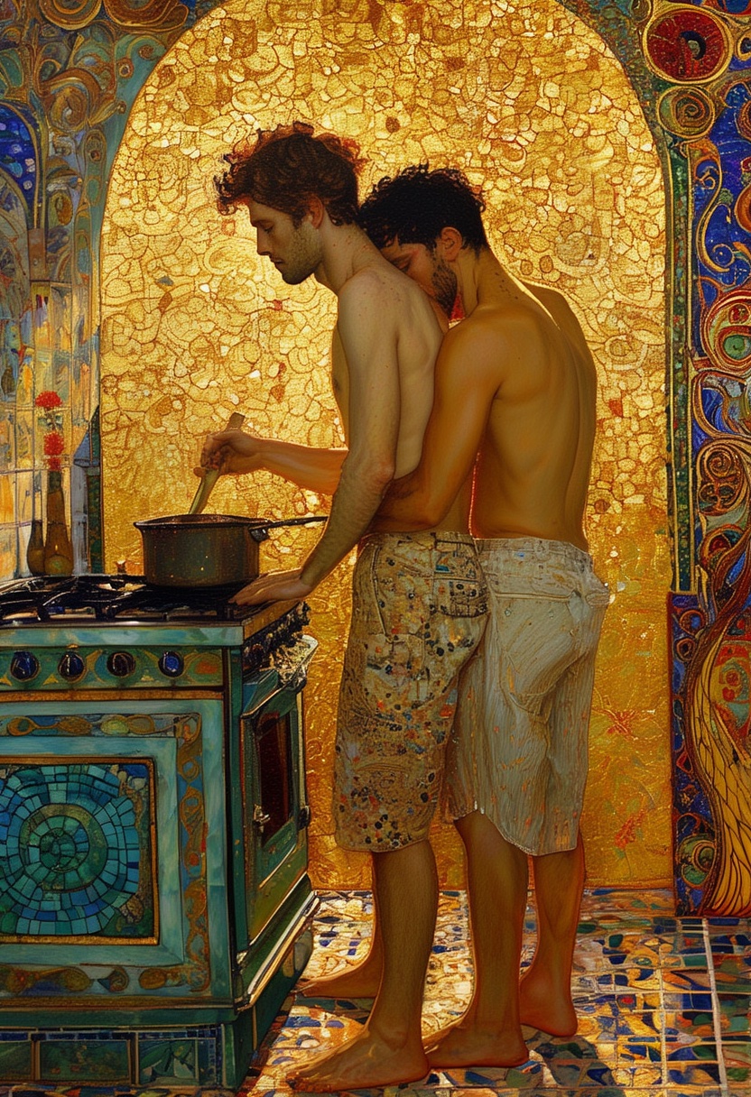 Art Nouveau Kitchen Embrace