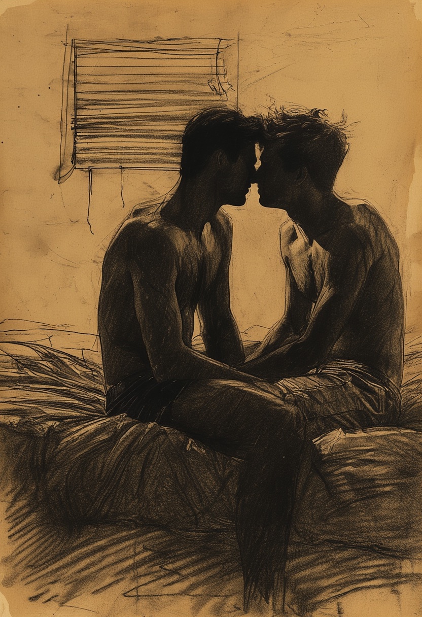 Charcoal Embrace On Dorm Bed