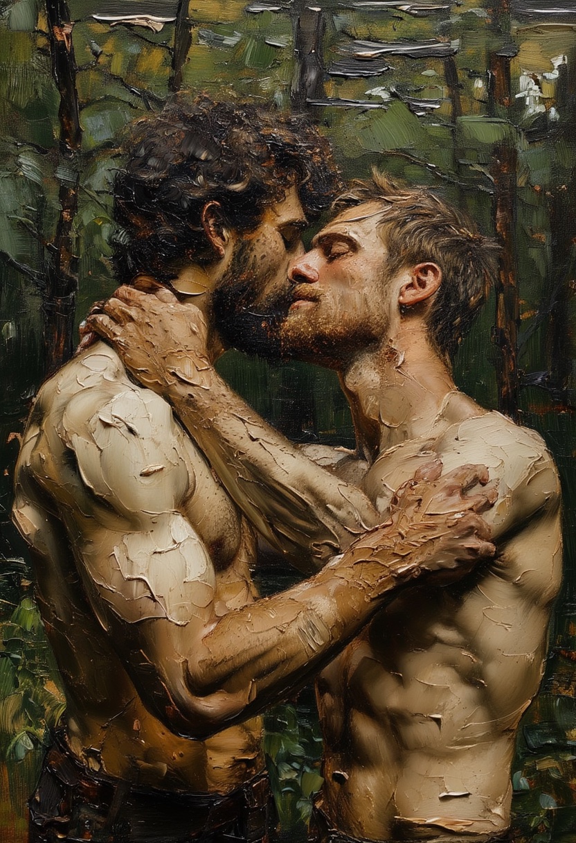 Forest Kiss Impasto Embrace