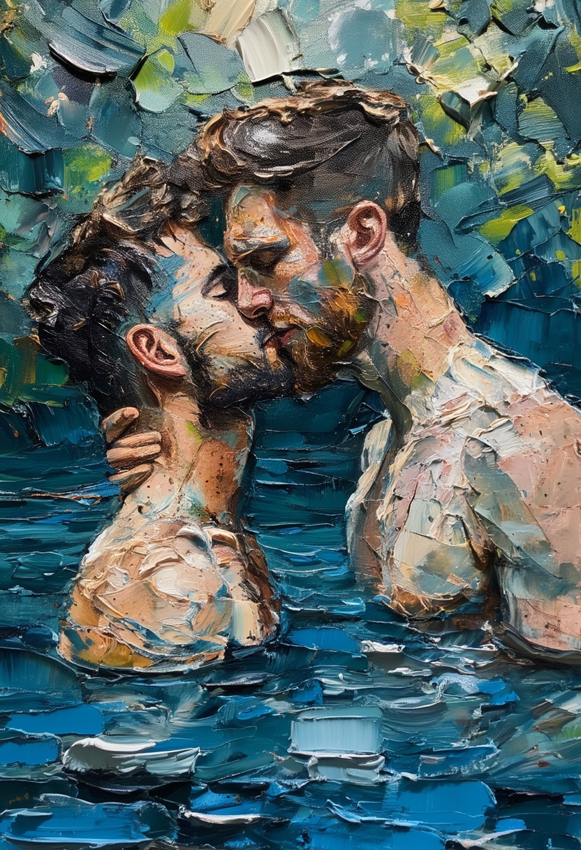 Impasto Love in Forest Clearing