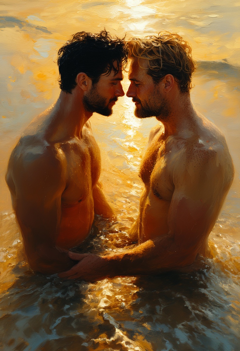 Sunlit Beach Embrace