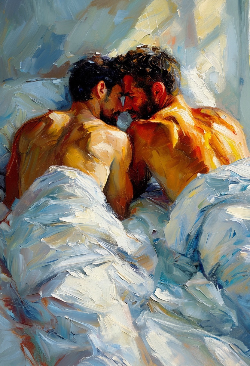 Sunlit Bedroom Embrace