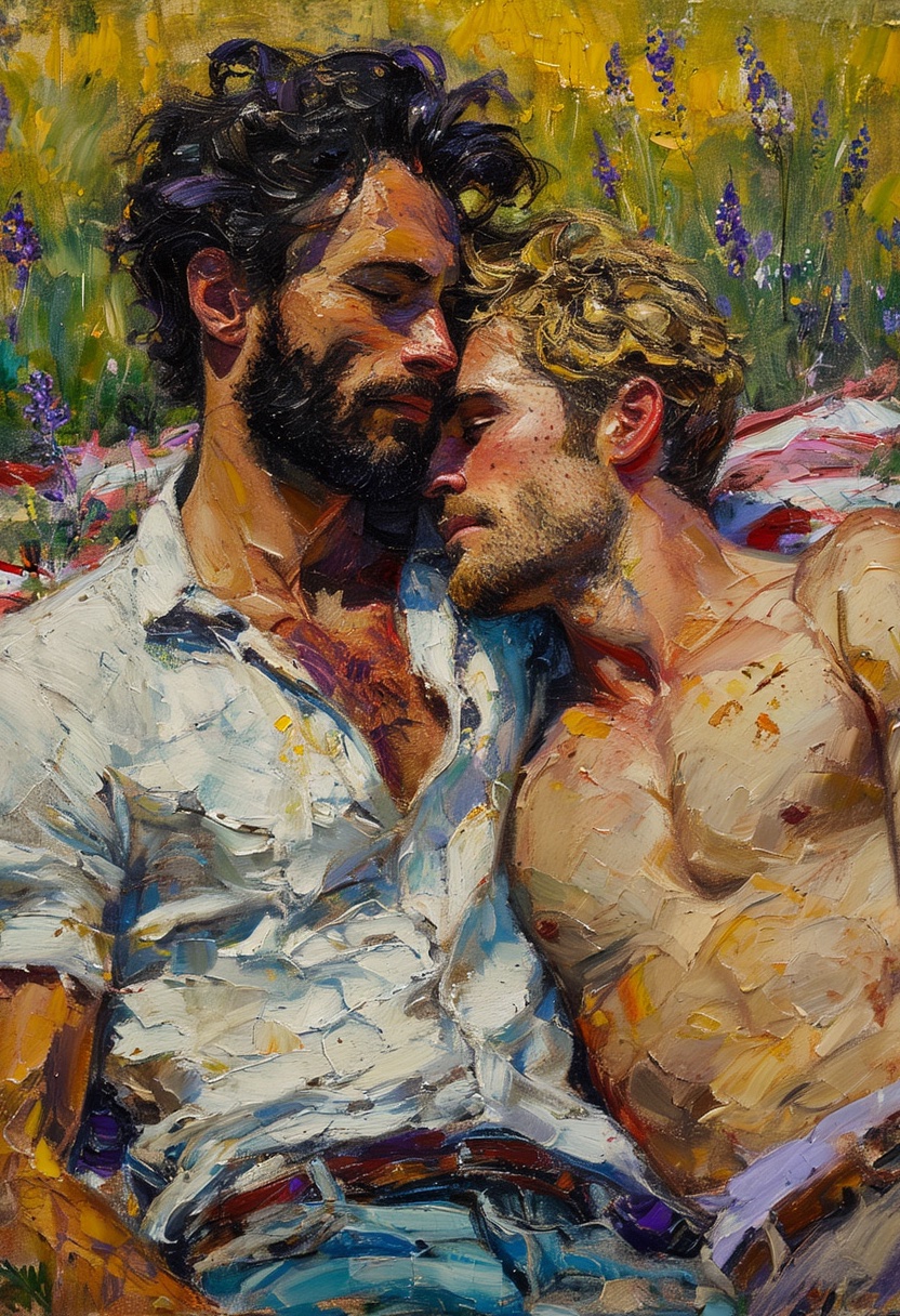 Sunlit Lavender Field Embrace