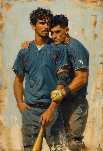 Baseball Teammates Embrace