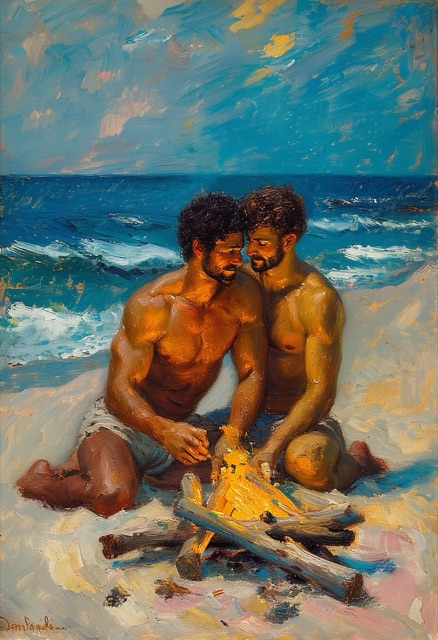 Beach Fire Intimacy