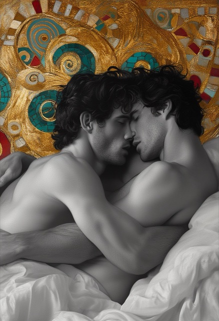 Klimt-Inspired Intimate Embrace