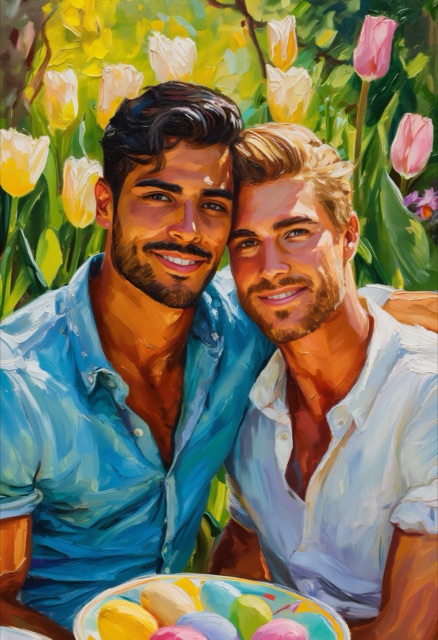 Golden Meadow Easter Embrace