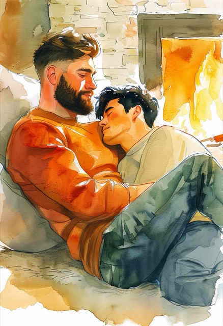 Rugged Embrace by Firelight