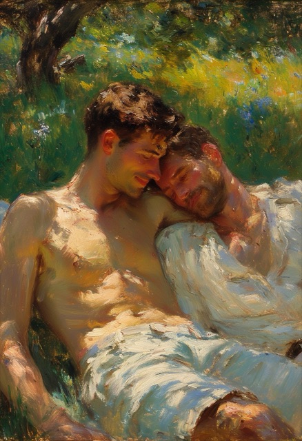 Sunlit Orchard Embrace