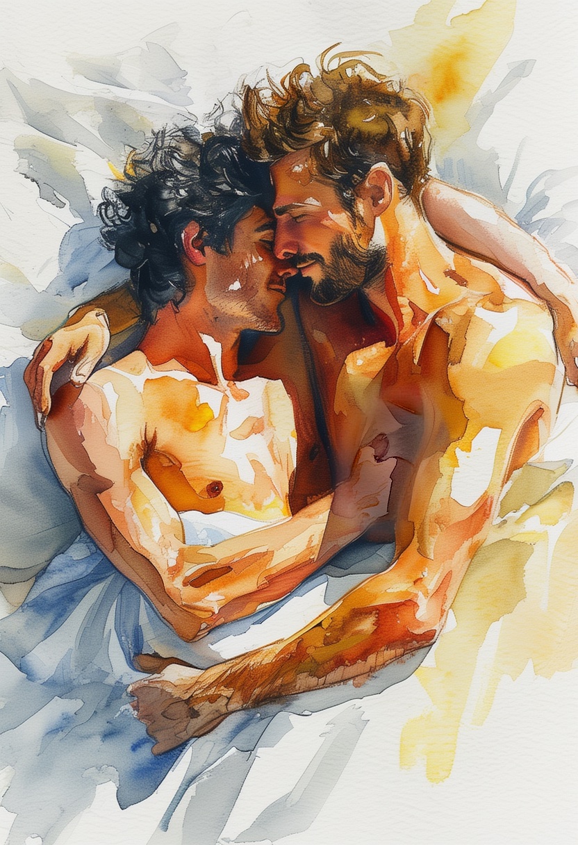 Watercolor Embrace Sunlit